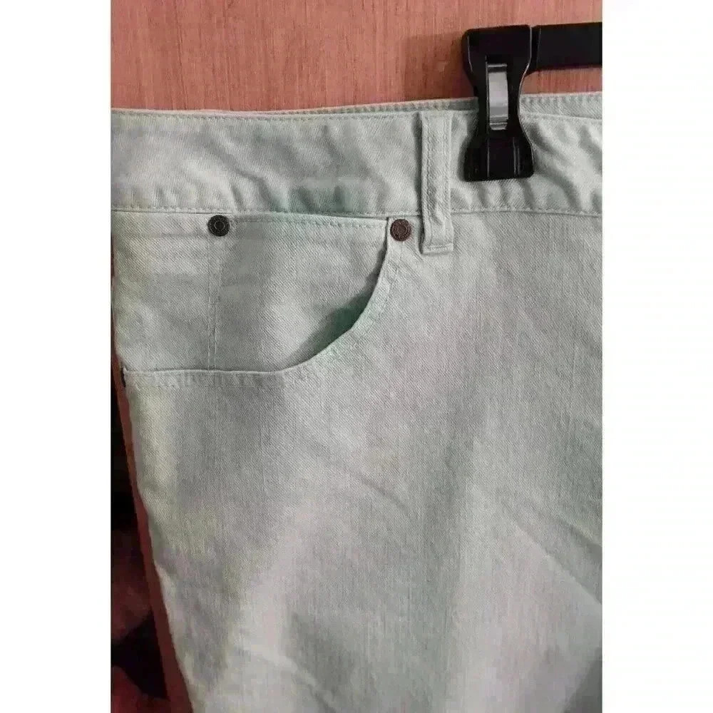 TALBOTS (22W) W- HERITAGE Slim Crop Pale Green High-Waist Casual Jeans - Picture 3 of 9